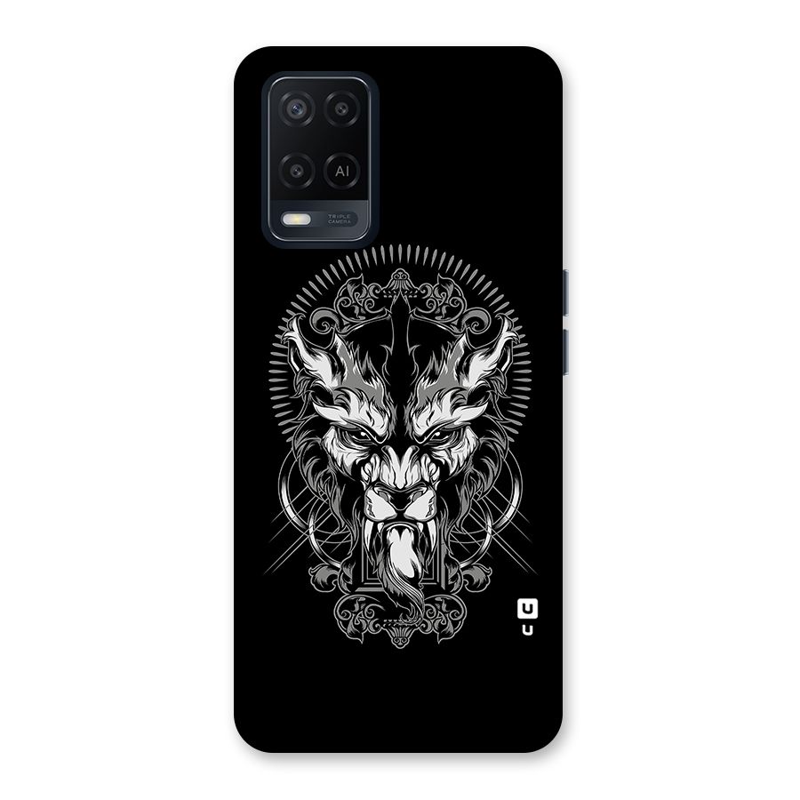 Pencil Art Lion Illustration Back Case for Oppo A54