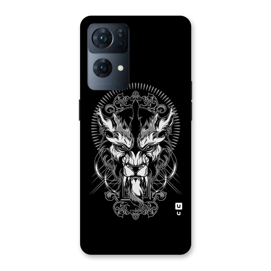 Pencil Art Lion Illustration Back Case for Oppo Reno7 Pro 5G