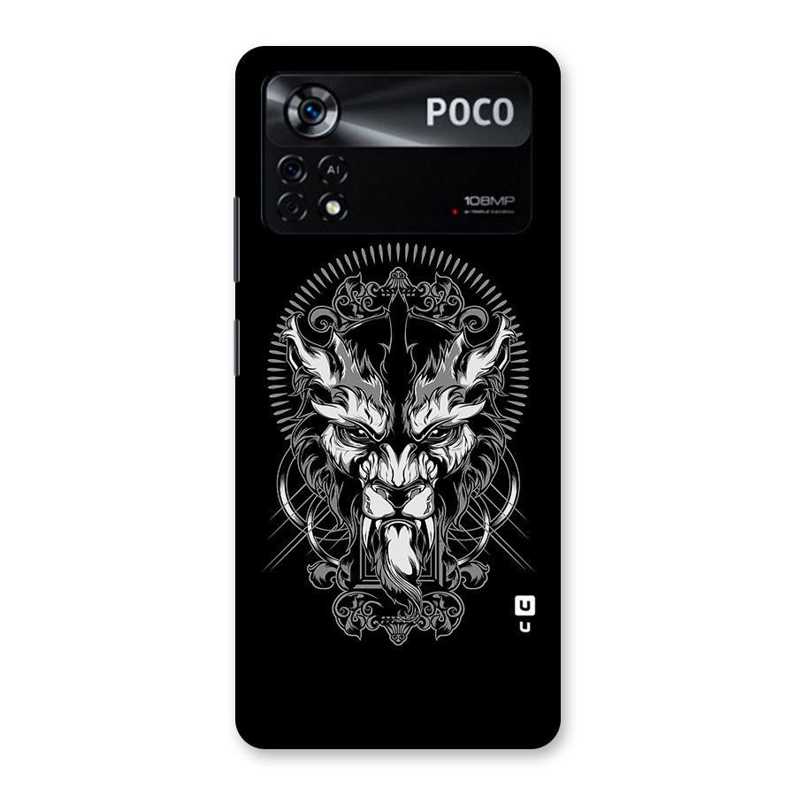 Pencil Art Lion Illustration Back Case for Poco X4 Pro 5G