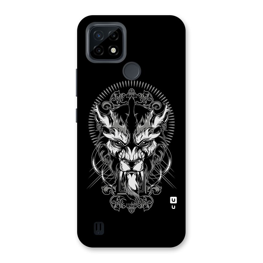 Pencil Art Lion Illustration Back Case for Realme C21