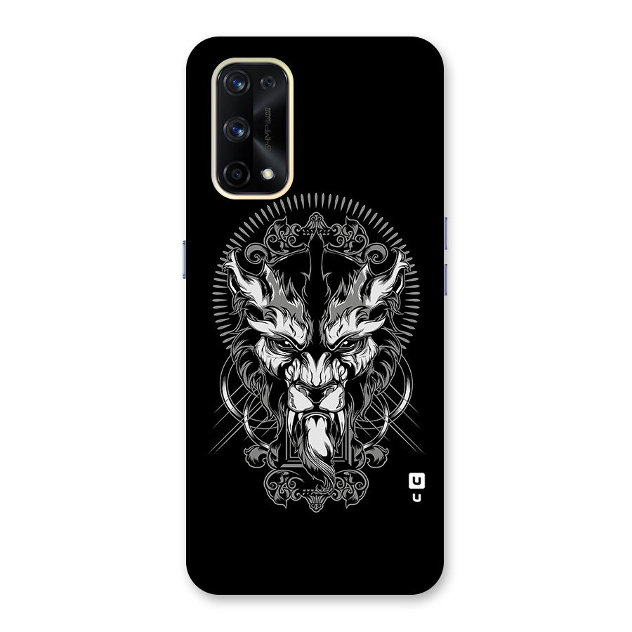 Pencil Art Lion Illustration Glass Back Case for Realme X7 Pro