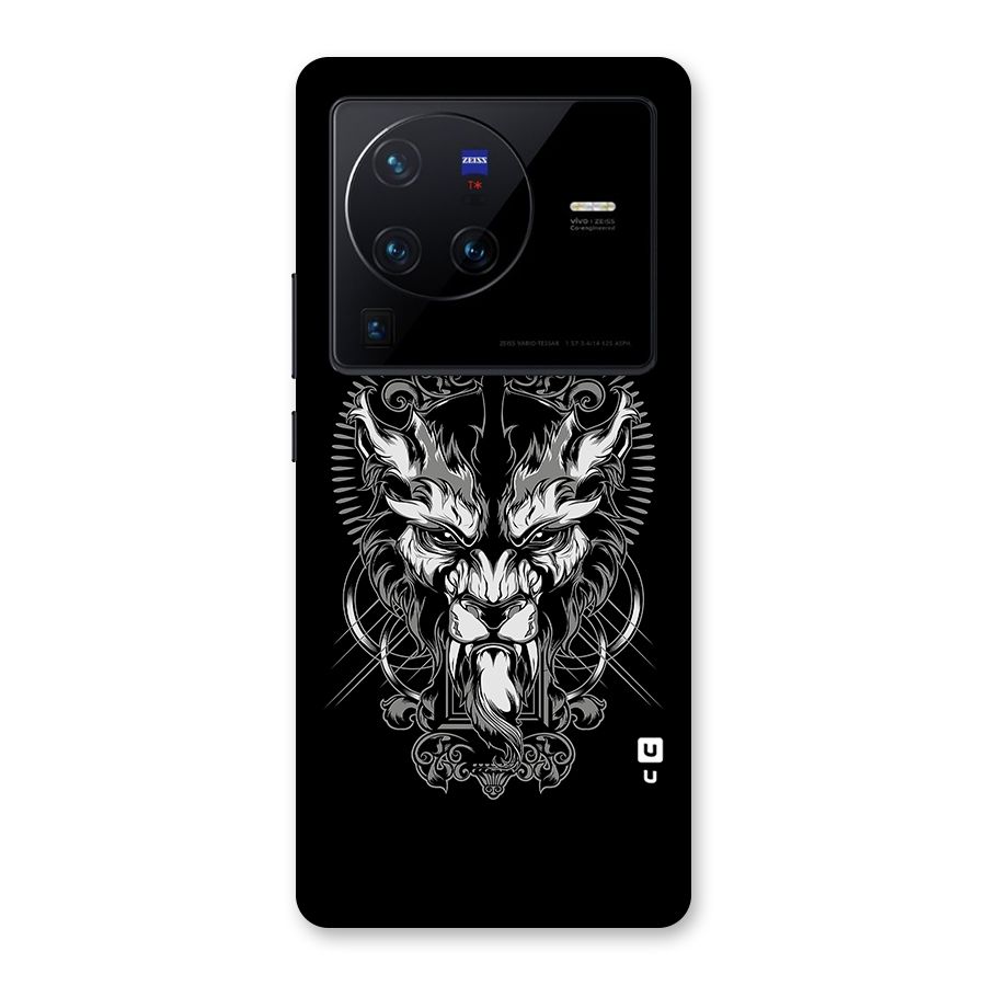 Pencil Art Lion Illustration Back Case for Vivo X80 Pro