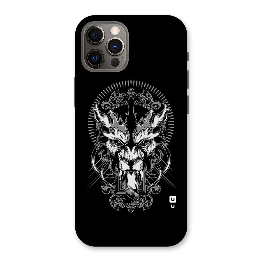 Pencil Art Lion Illustration Back Case for iPhone 12 Pro
