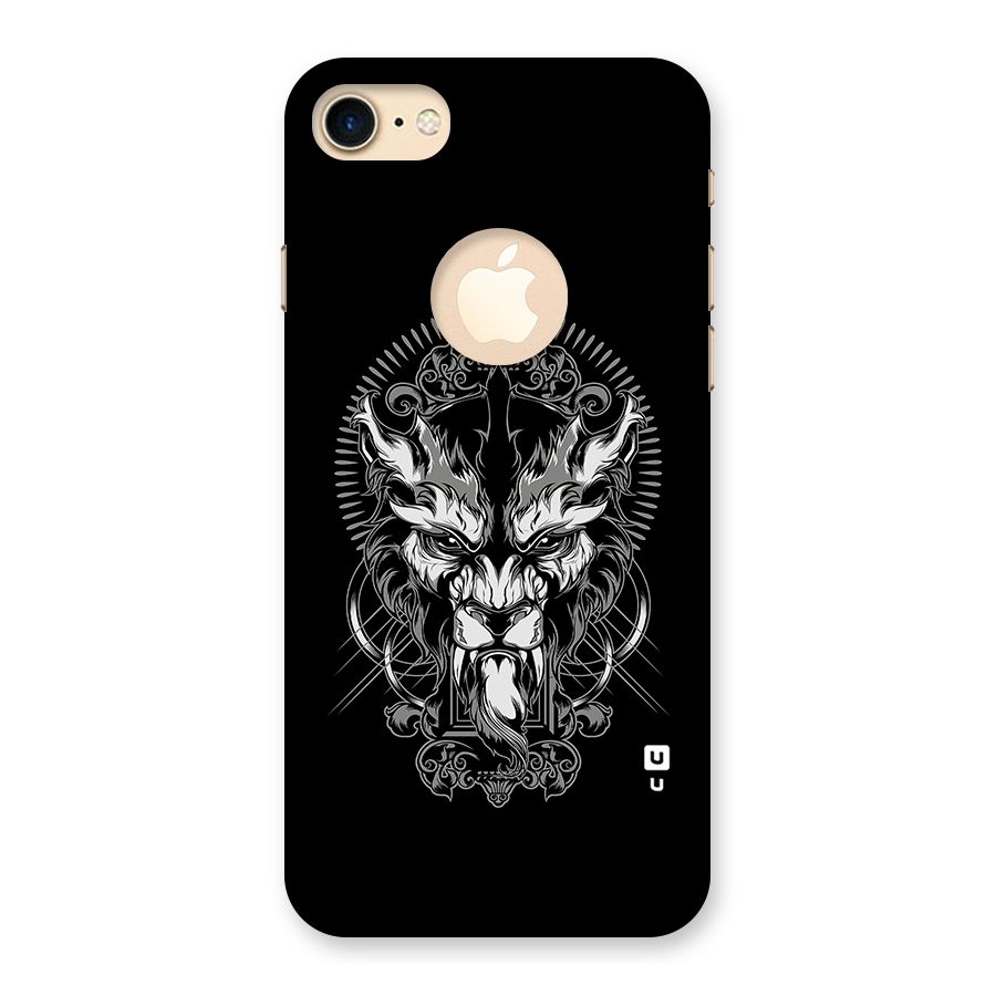 Pencil Art Lion Illustration Back Case for iPhone 7 Logo Cut