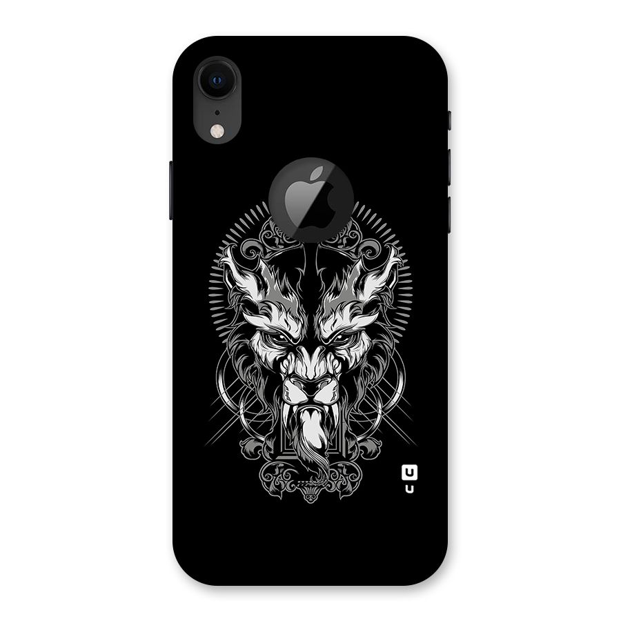 Pencil Art Lion Illustration Back Case for iPhone XR Logo Cut
