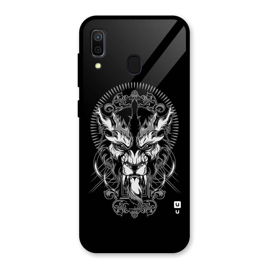 Pencil Art Lion Illustration Glass Back Case for Galaxy A30