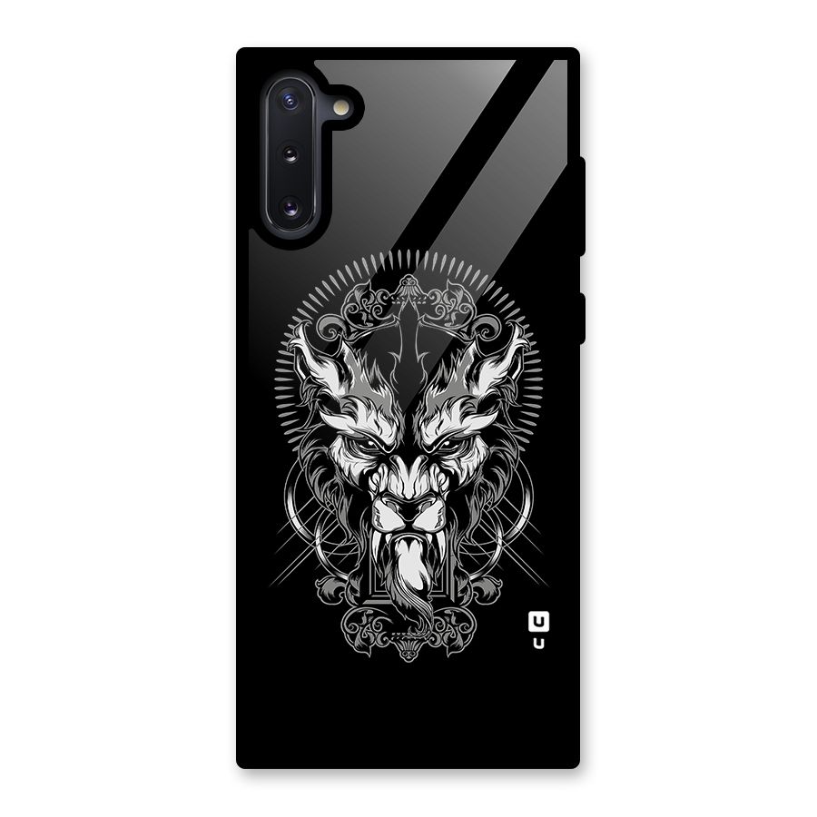 Pencil Art Lion Illustration Glass Back Case for Galaxy Note 10