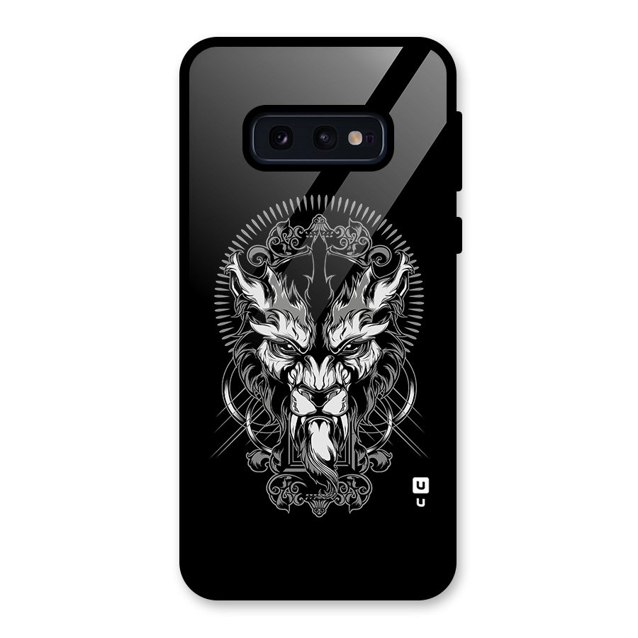 Pencil Art Lion Illustration Glass Back Case for Galaxy S10e