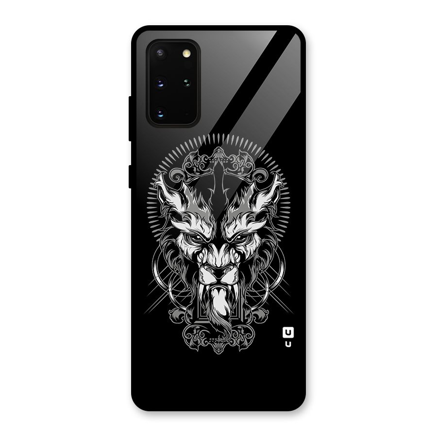 Pencil Art Lion Illustration Glass Back Case for Galaxy S20 Plus