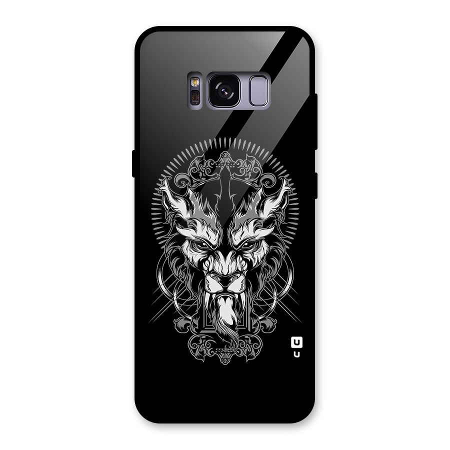 Pencil Art Lion Illustration Glass Back Case for Galaxy S8