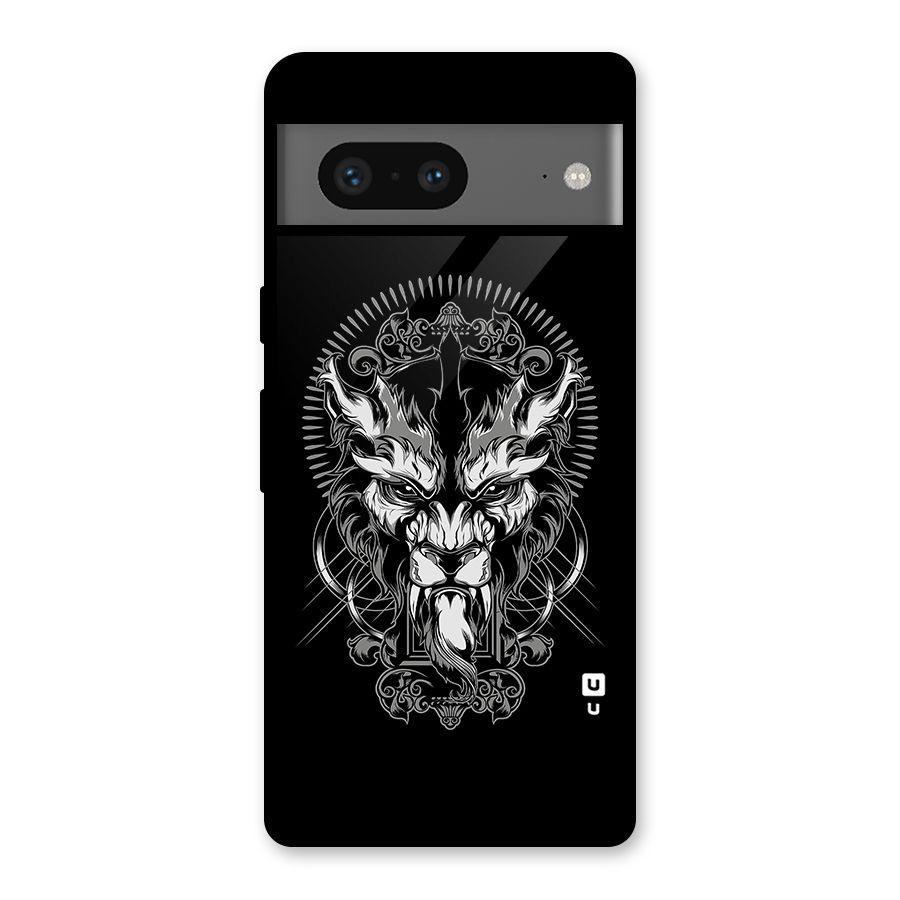 Pencil Art Lion Illustration Glass Back Case for Google Pixel 7
