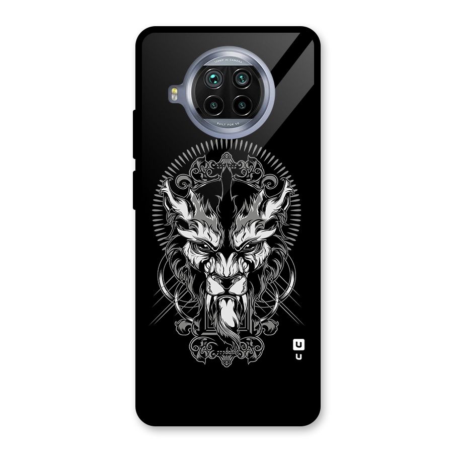 Pencil Art Lion Illustration Glass Back Case for Mi 10i