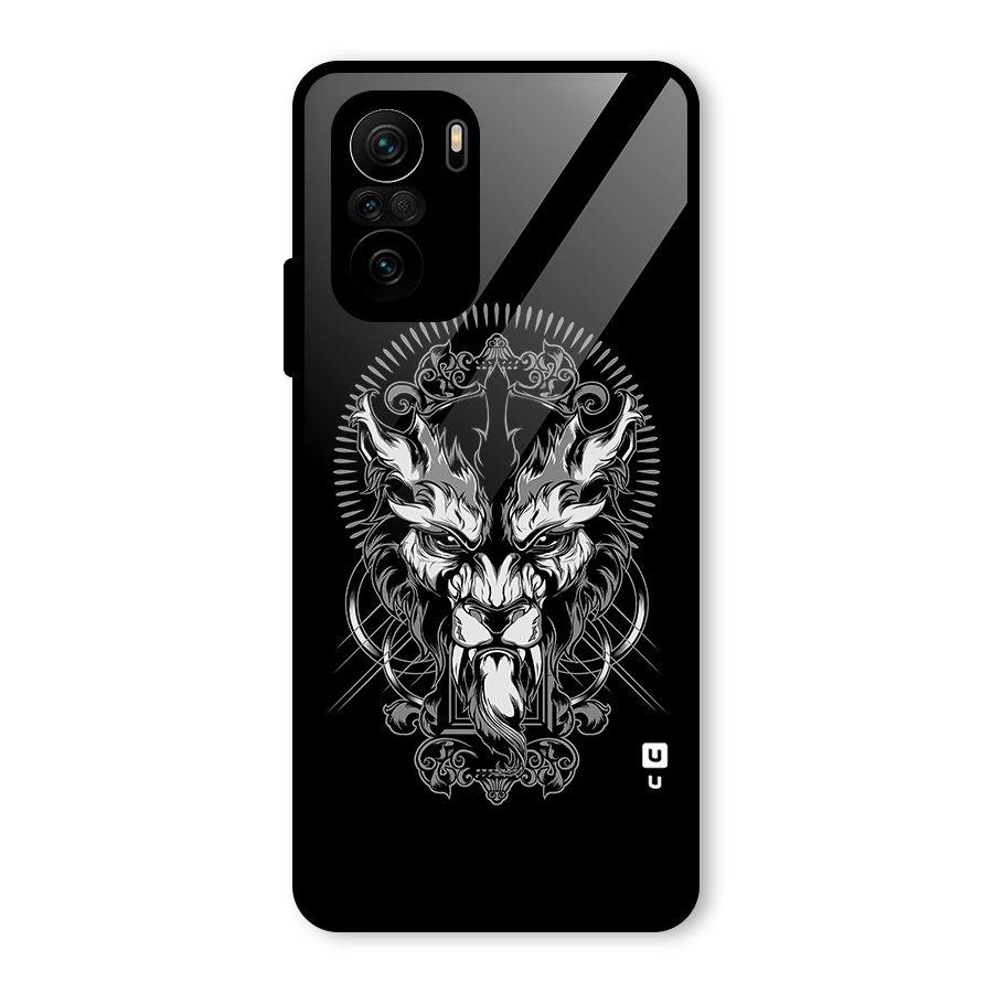 Pencil Art Lion Illustration Glass Back Case for Mi 11x