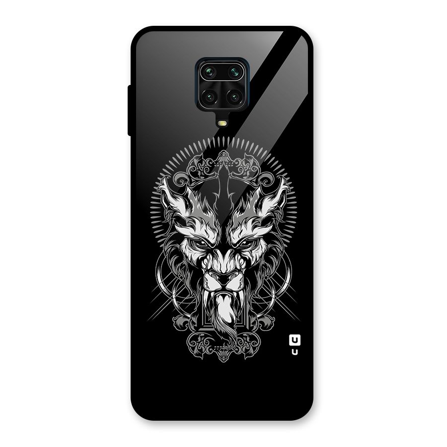 Pencil Art Lion Illustration Glass Back Case for Poco M2 Pro