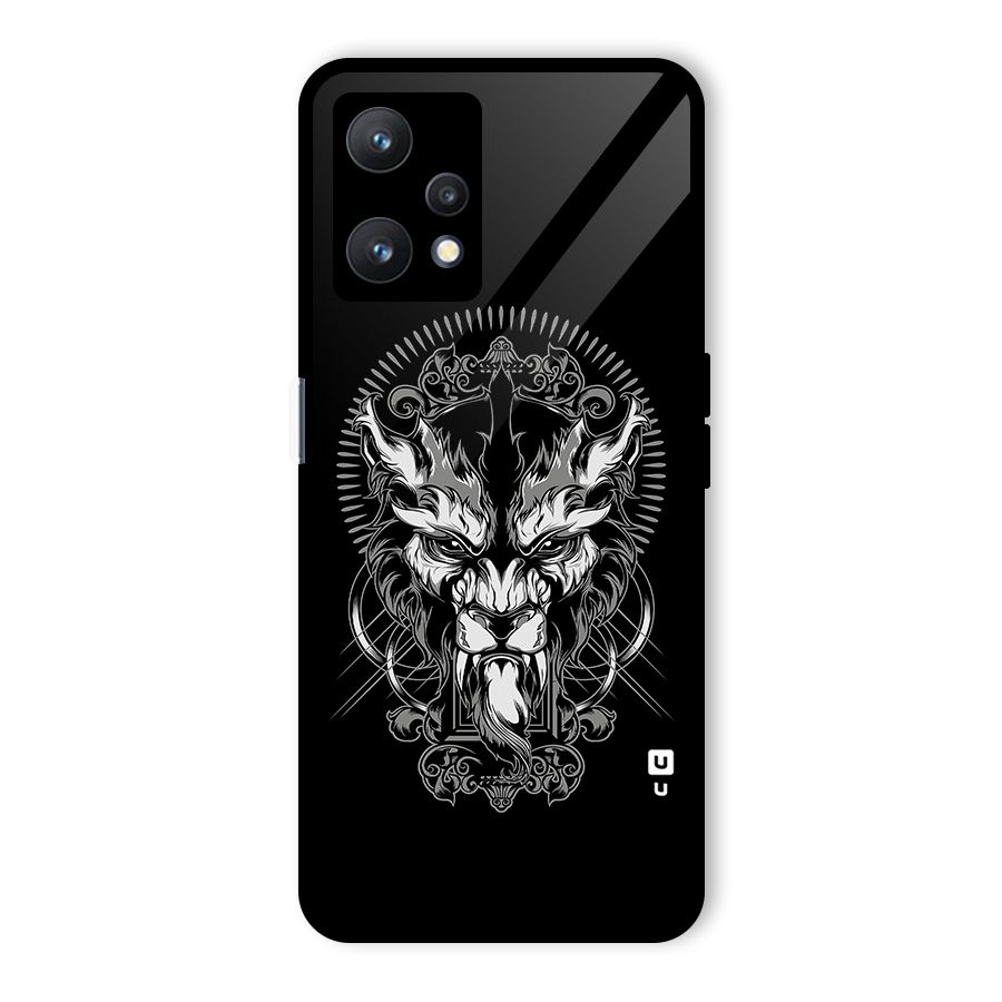 Pencil Art Lion Illustration Glass Back Case for Realme 9 Pro 5G