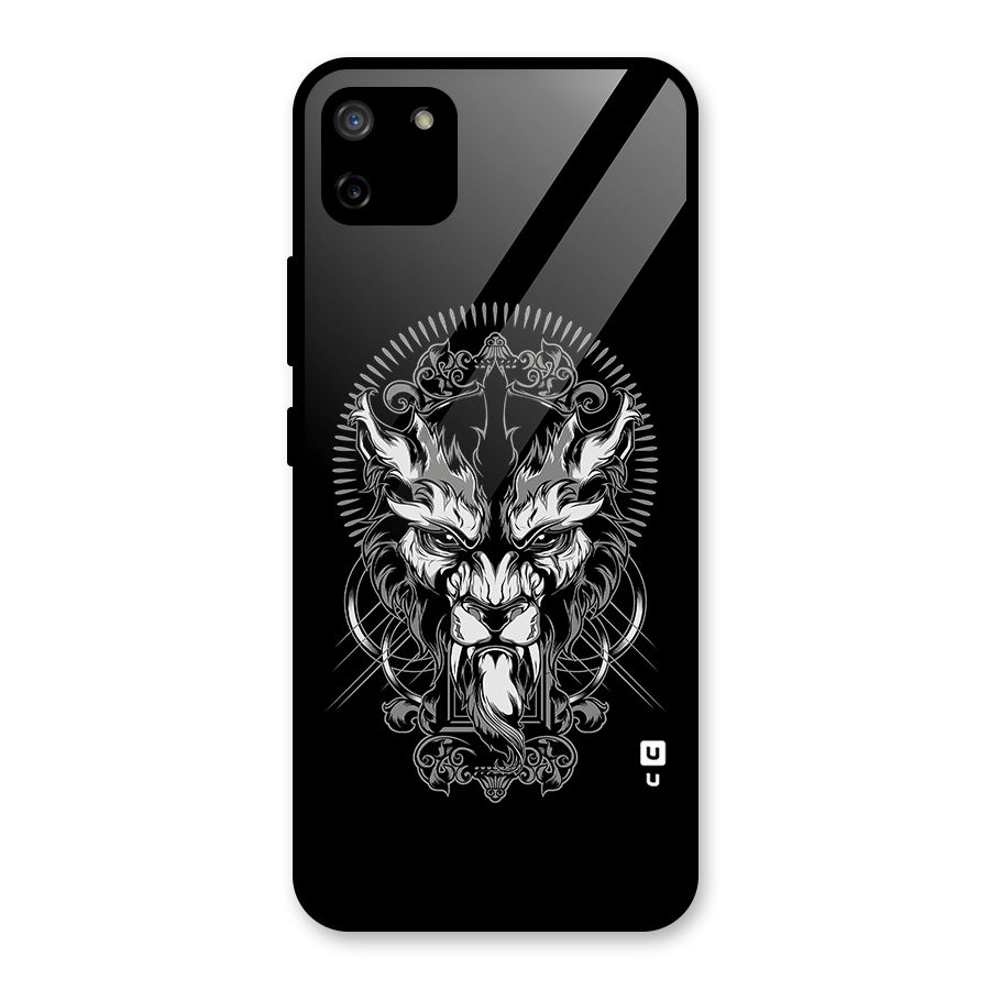 Pencil Art Lion Illustration Glass Back Case for Realme C11