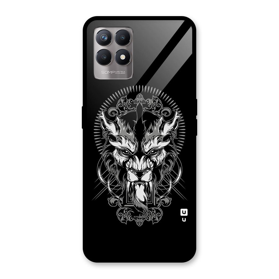 Pencil Art Lion Illustration Glass Back Case for Realme Narzo 50