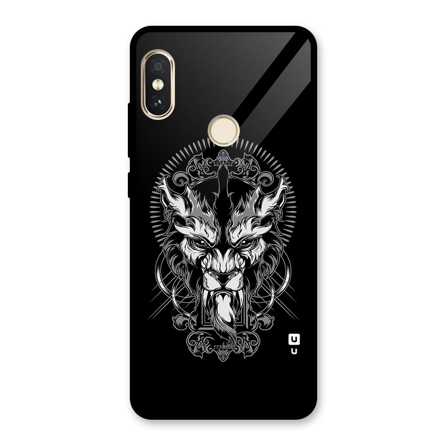 Pencil Art Lion Illustration Glass Back Case for Redmi Note 5 Pro