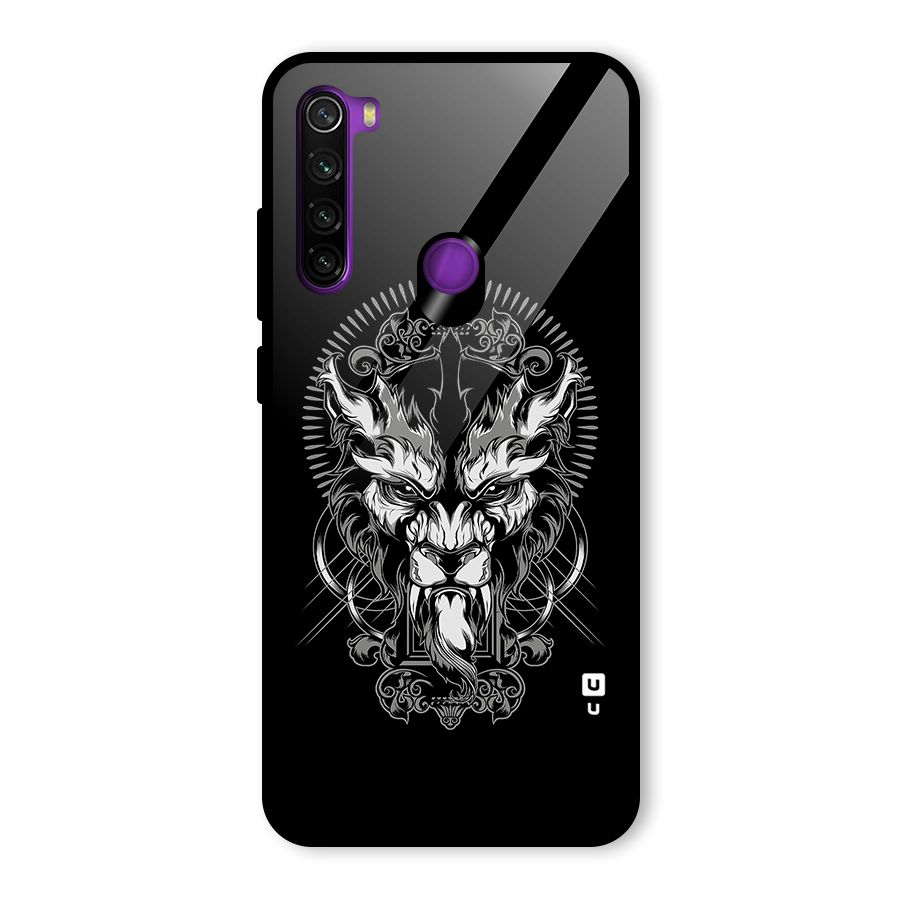 Pencil Art Lion Illustration Glass Back Case for Redmi Note 8