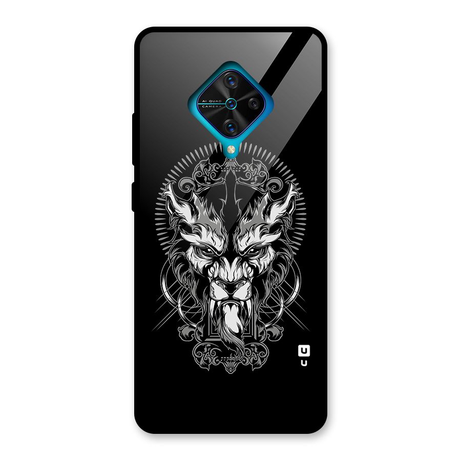 Pencil Art Lion Illustration Glass Back Case for Vivo S1 Pro