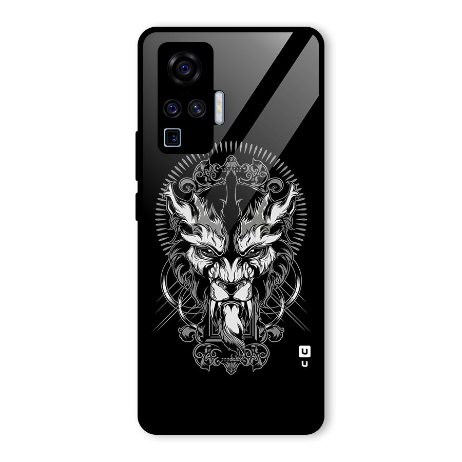 Pencil Art Lion Illustration Glass Back Case for Vivo X50 Pro