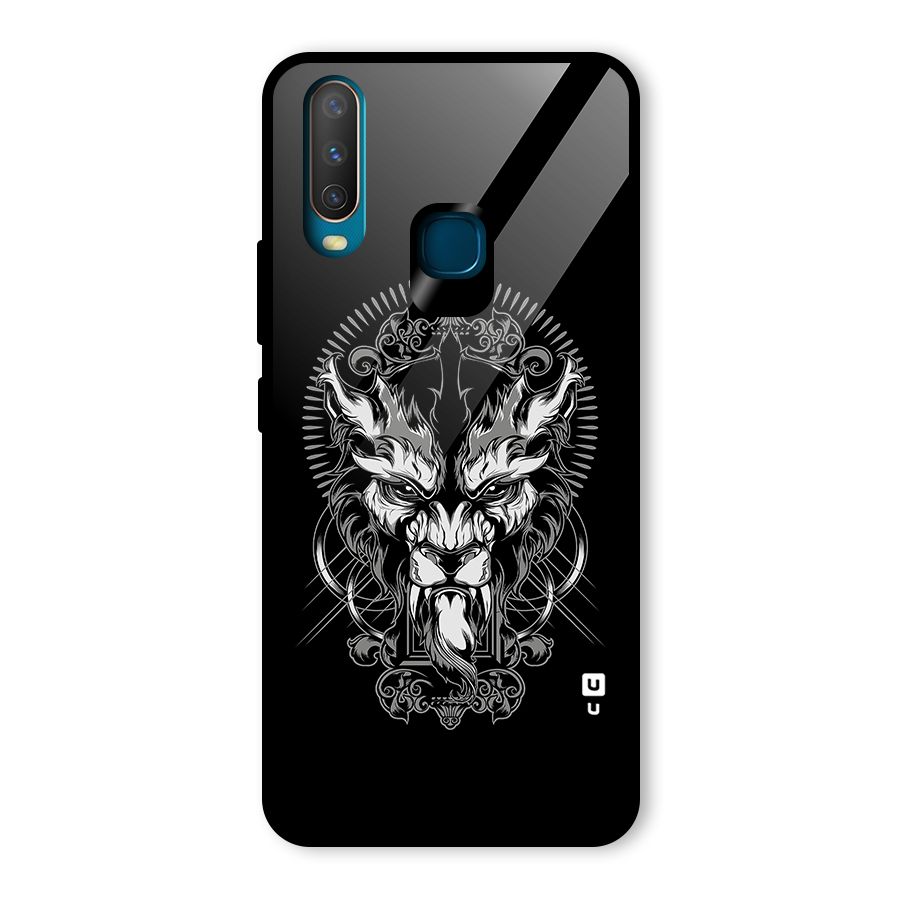 Pencil Art Lion Illustration Glass Back Case for Vivo Y15