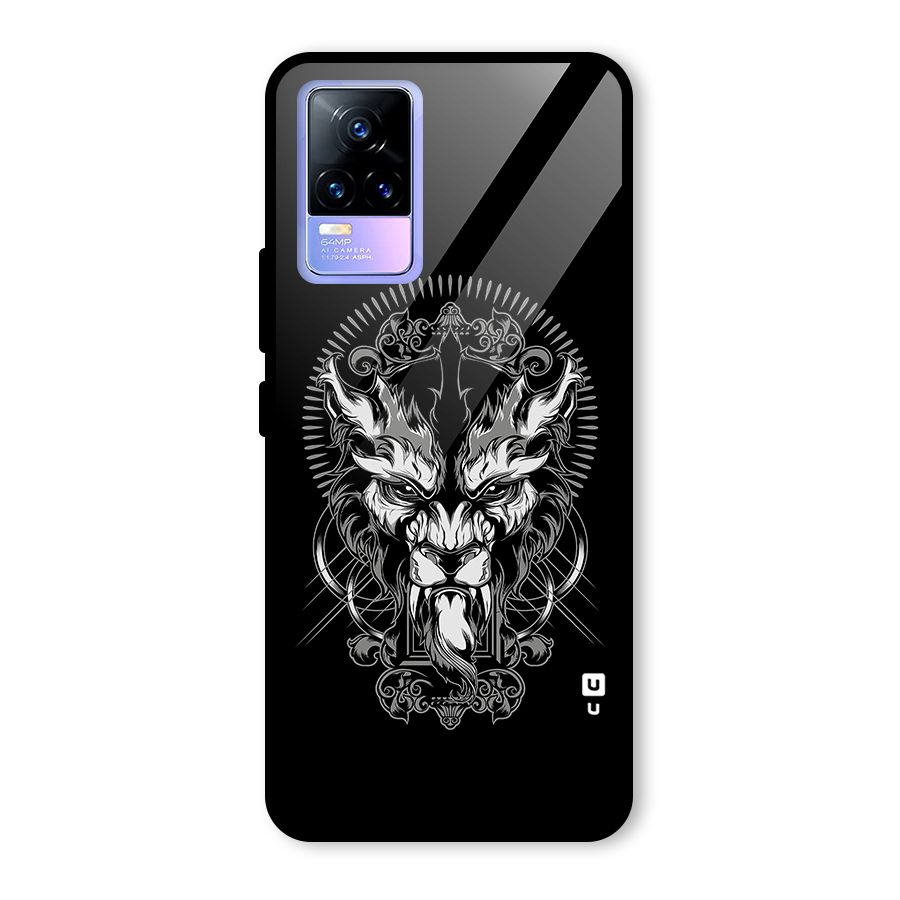 Pencil Art Lion Illustration Glass Back Case for Vivo Y73
