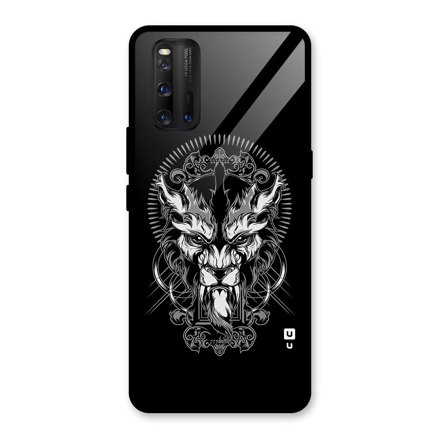 Pencil Art Lion Illustration Glass Back Case for Vivo iQOO 3