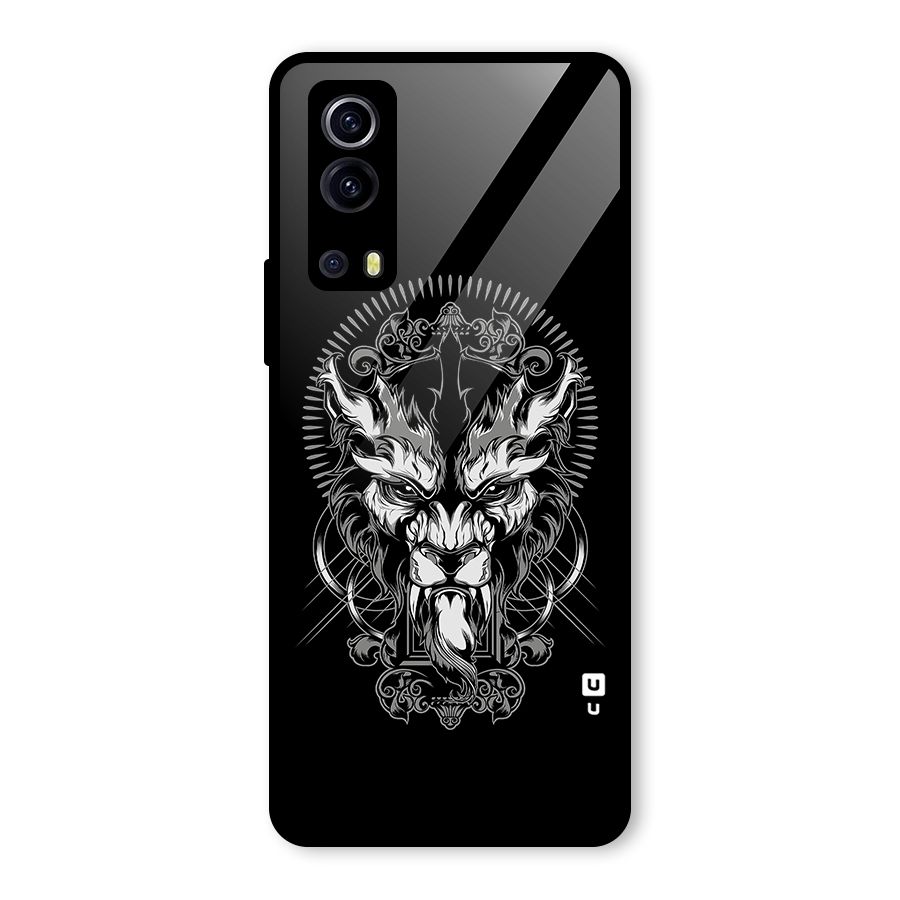 Pencil Art Lion Illustration Glass Back Case for Vivo iQOO Z3