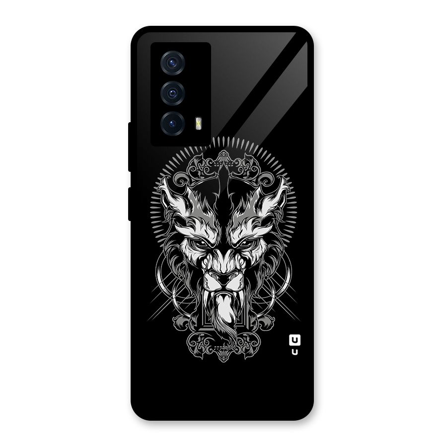 Pencil Art Lion Illustration Glass Back Case for Vivo iQOO Z5