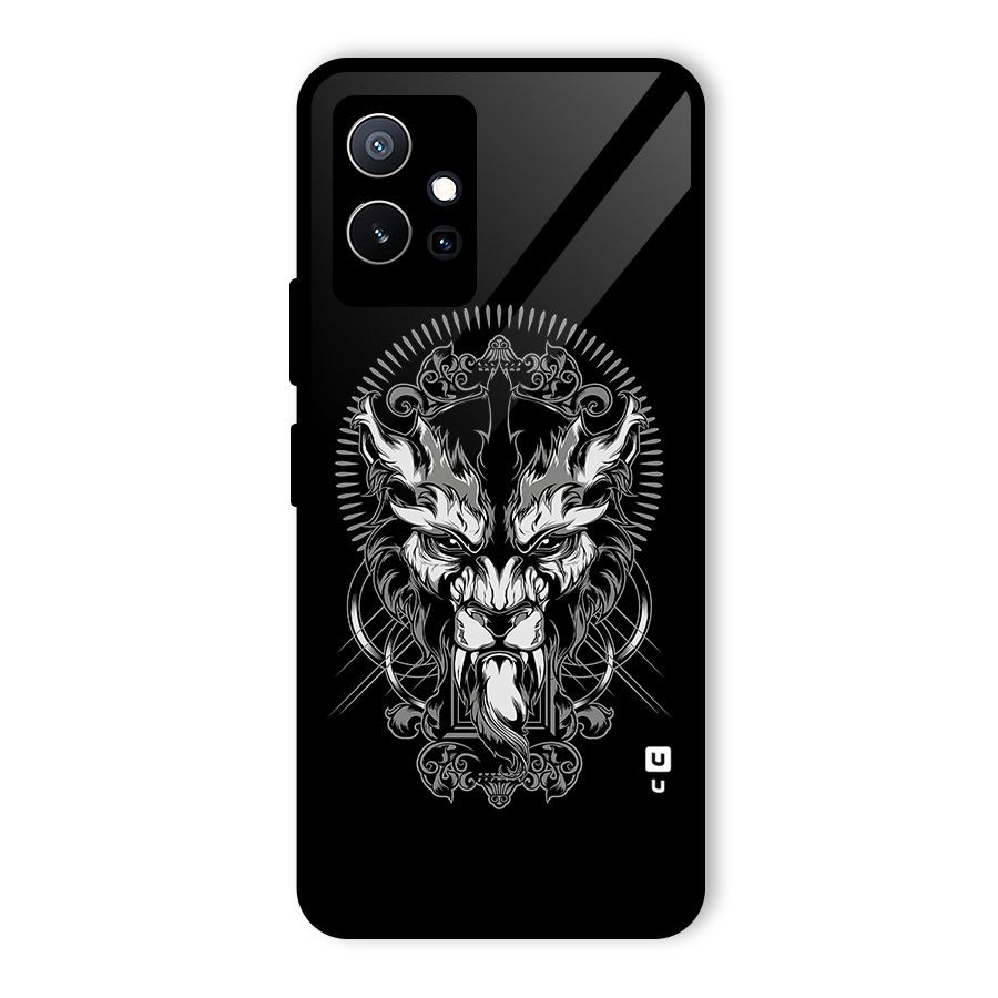 Pencil Art Lion Illustration Glass Back Case for Vivo iQOO Z6