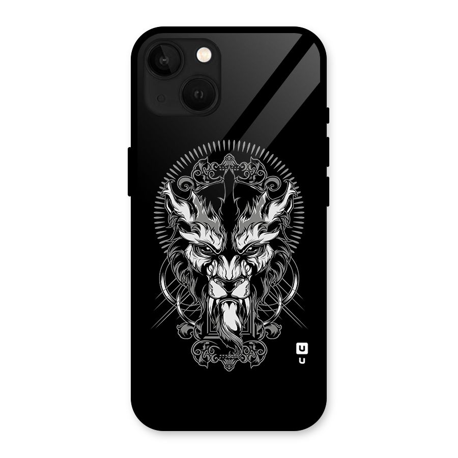 Pencil Art Lion Illustration Glass Back Case for iPhone 13