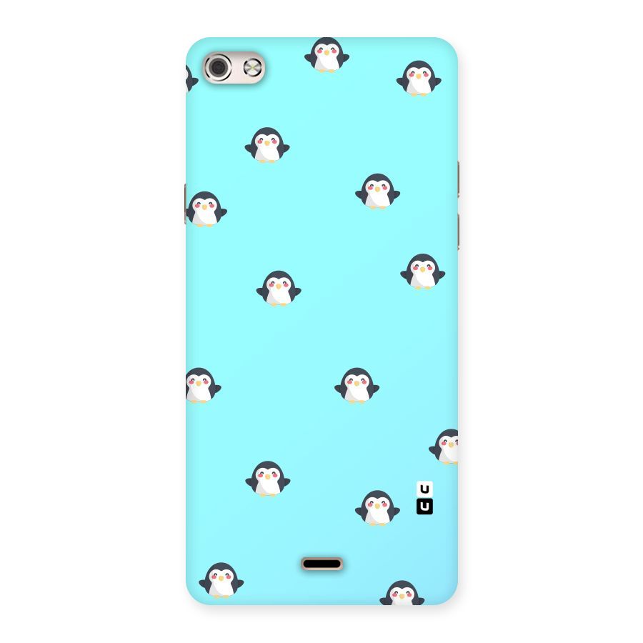 Penguins Pattern Print Back Case for Micromax Canvas Silver 5