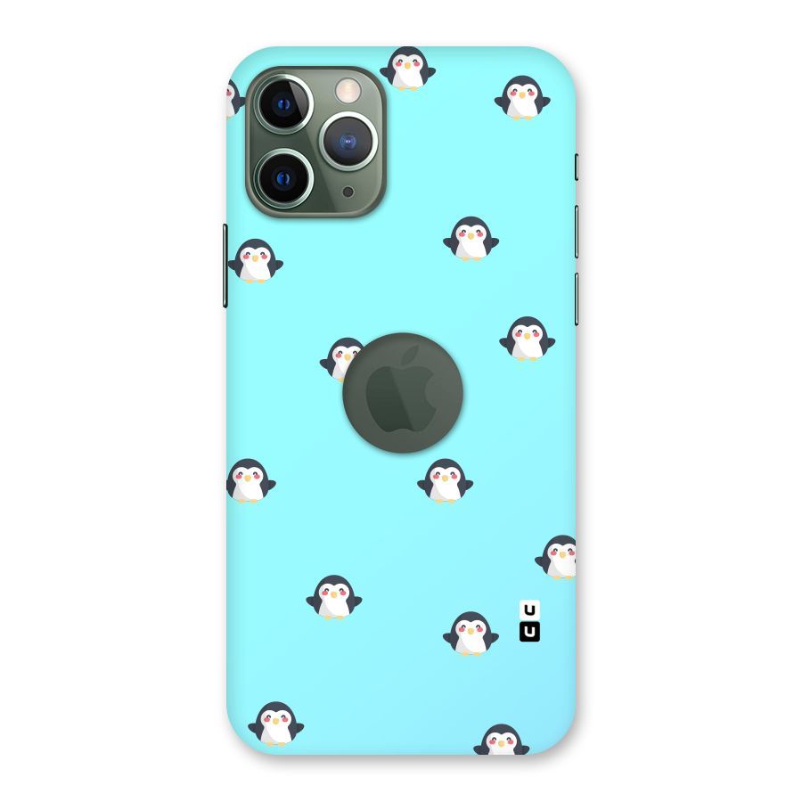 Penguins Pattern Print Back Case for iPhone 11 Pro Logo  Cut