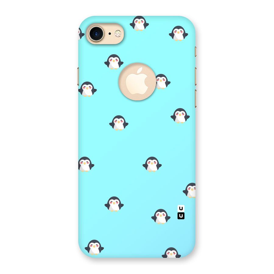 Penguins Pattern Print Back Case for iPhone 8 Logo Cut