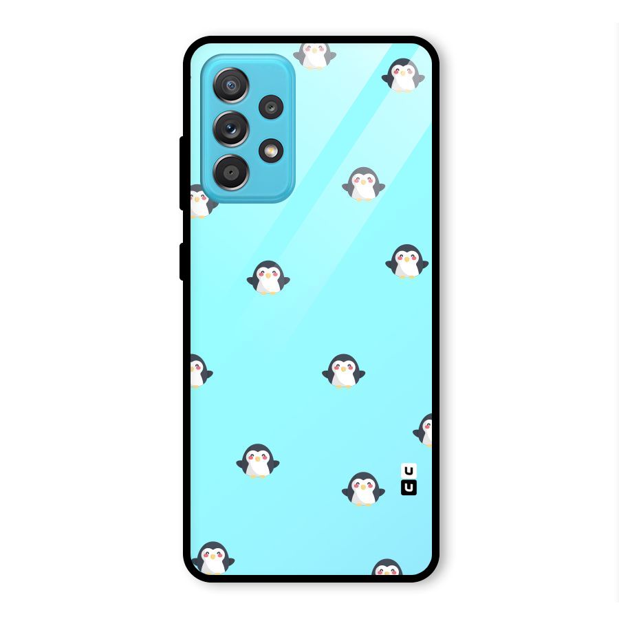 Penguins Pattern Print Glass Back Case for Galaxy A52