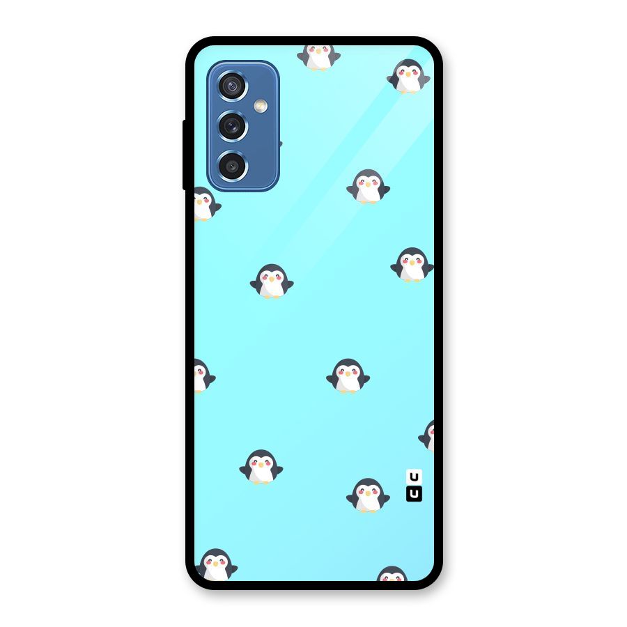 Penguins Pattern Print Glass Back Case for Galaxy M52 5G