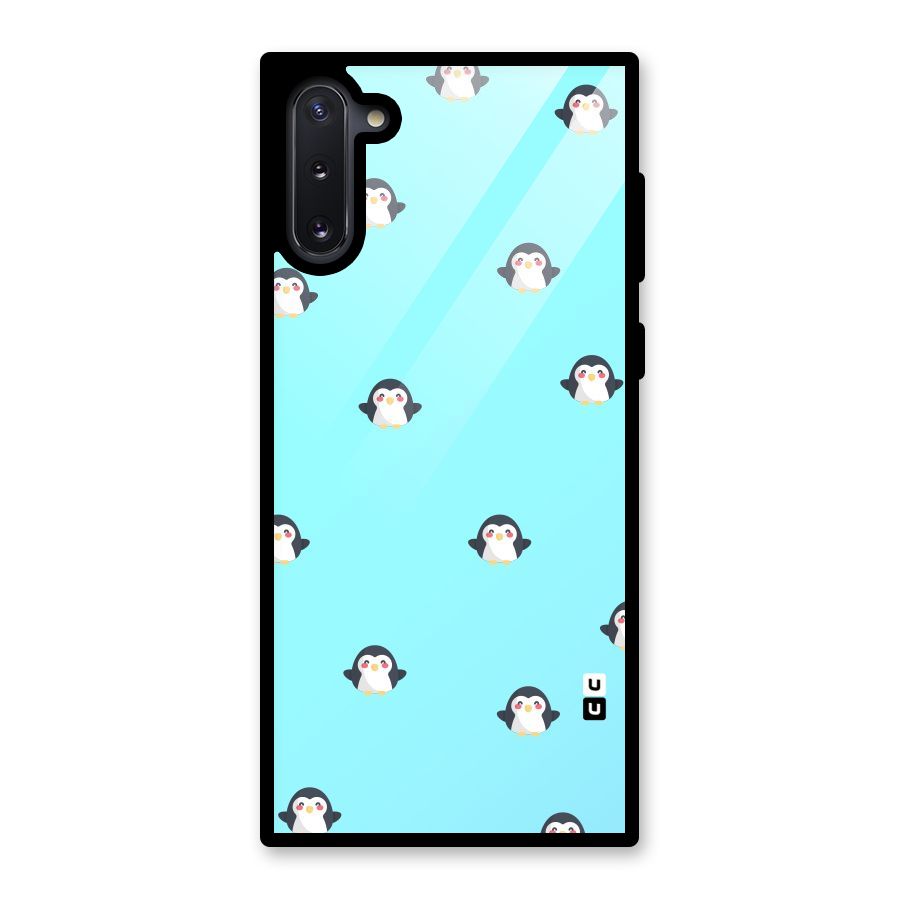 Penguins Pattern Print Glass Back Case for Galaxy Note 10
