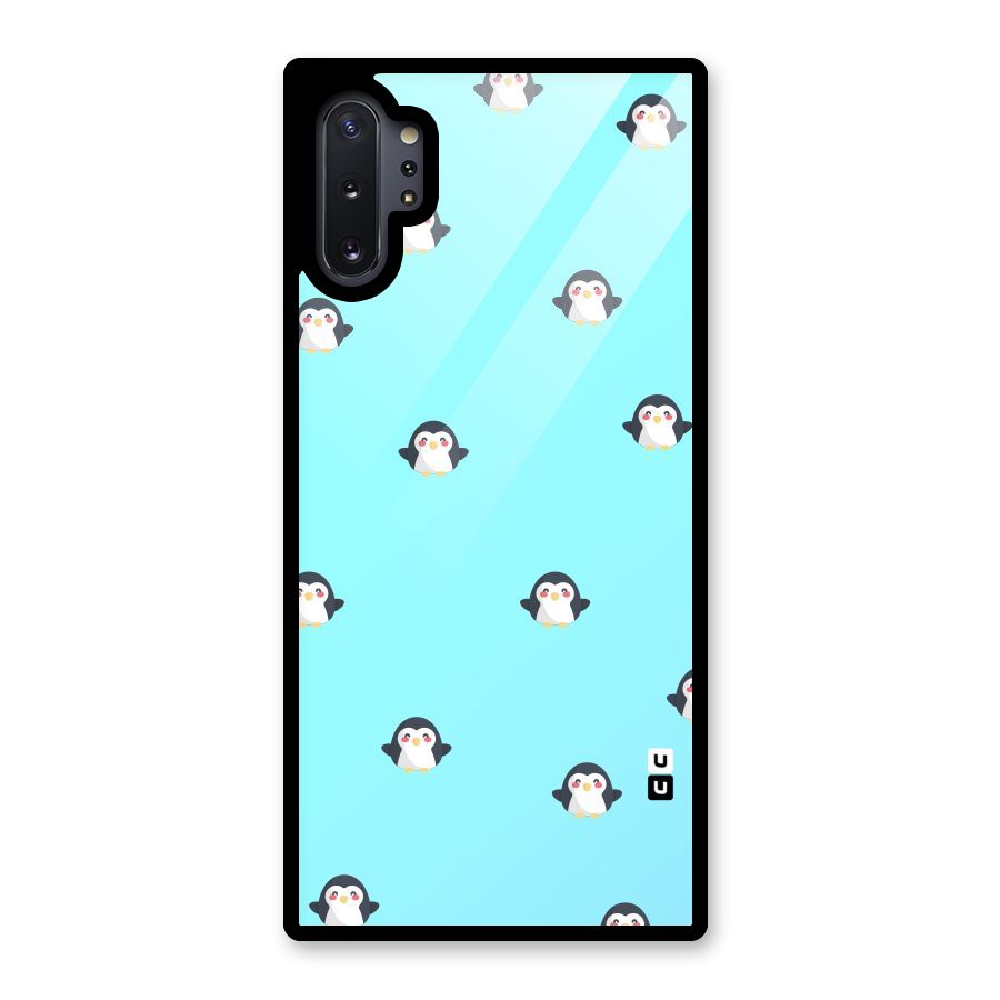Penguins Pattern Print Glass Back Case for Galaxy Note 10 Plus
