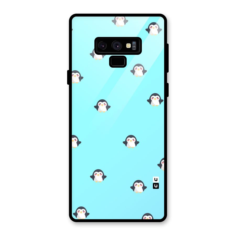 Penguins Pattern Print Glass Back Case for Galaxy Note 9