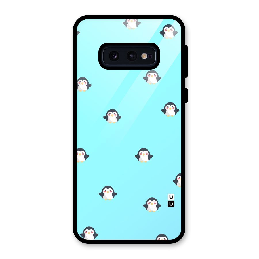 Penguins Pattern Print Glass Back Case for Galaxy S10e