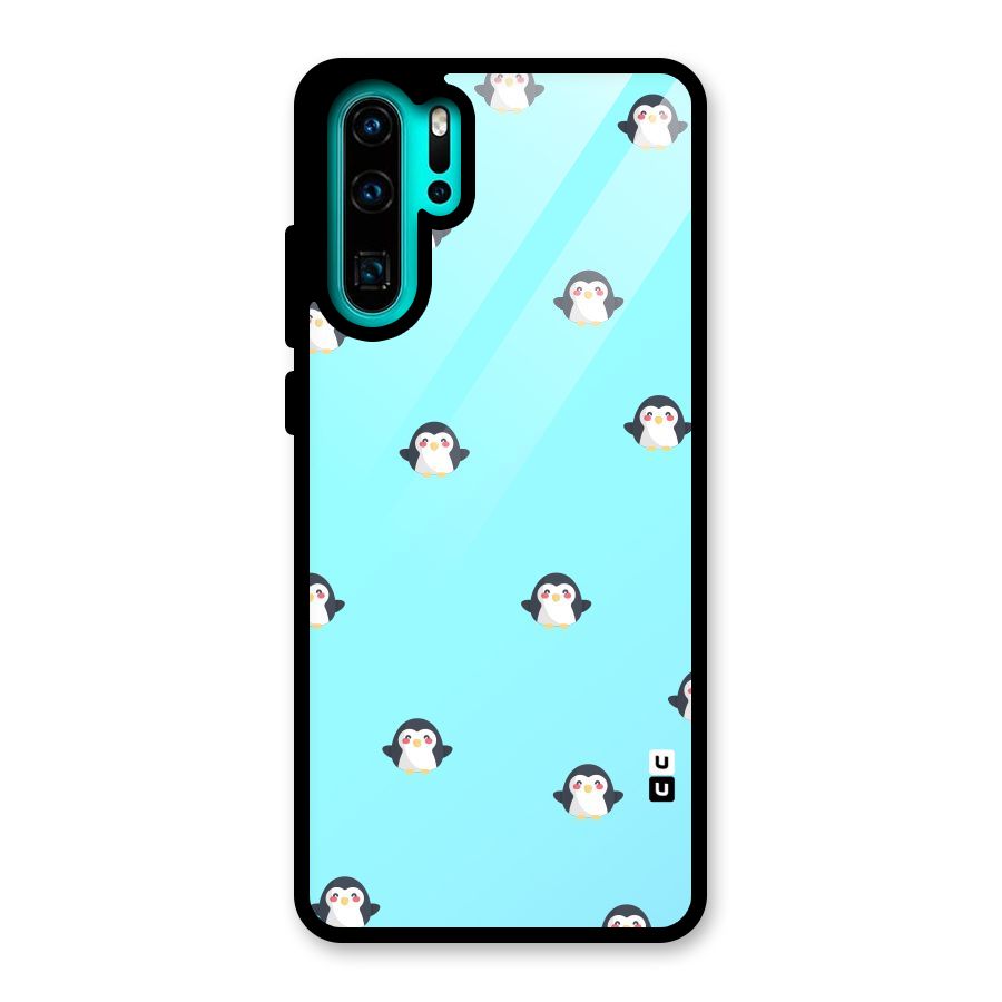 Penguins Pattern Print Glass Back Case for Huawei P30 Pro