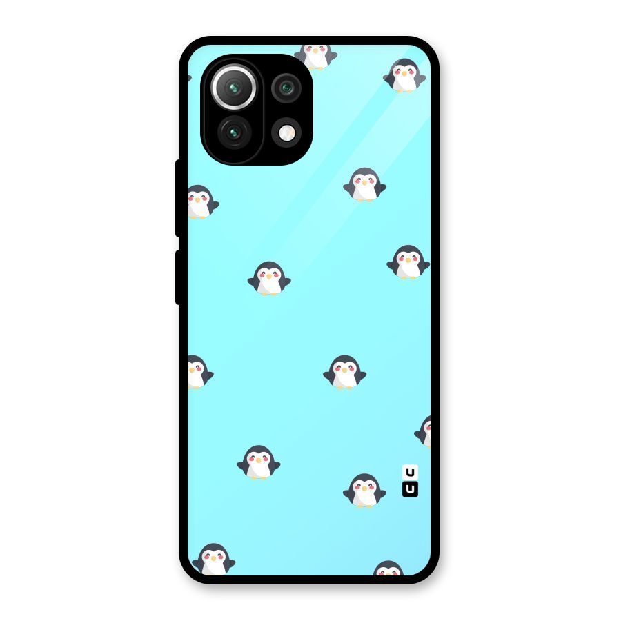 Penguins Pattern Print Glass Back Case for Mi 11 Lite NE 5G