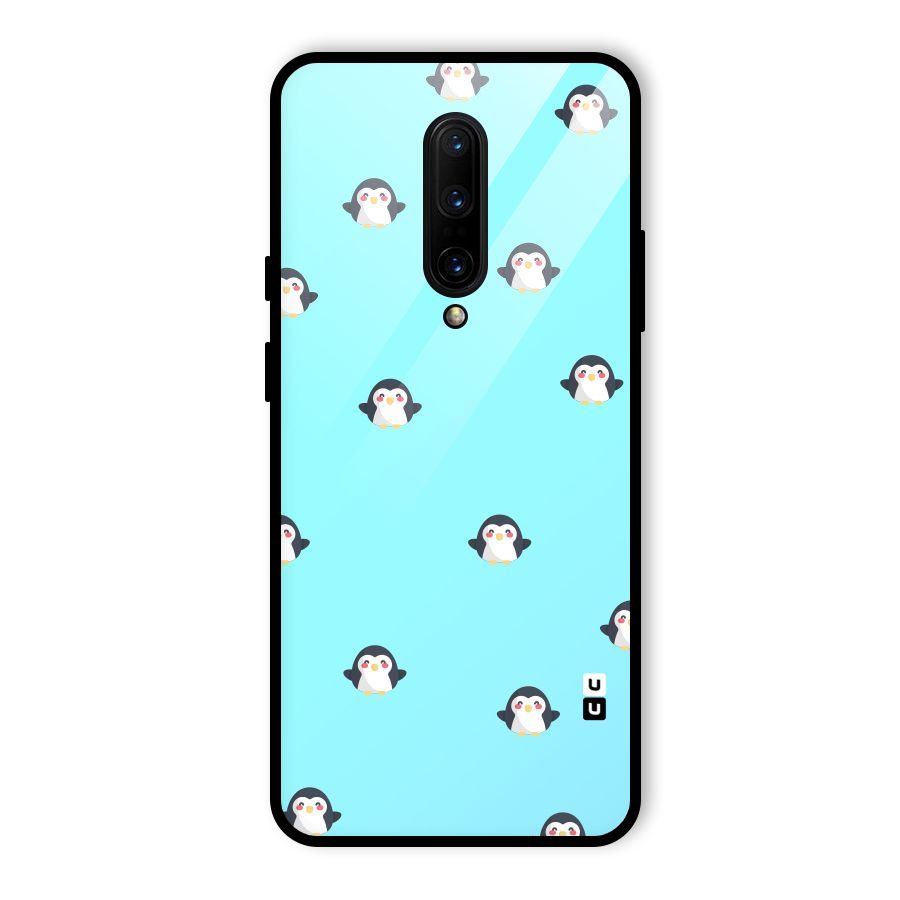 Penguins Pattern Print Glass Back Case for OnePlus 7 Pro