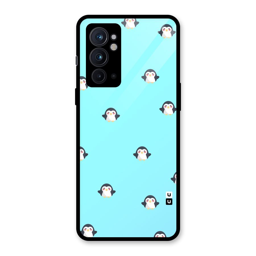 Penguins Pattern Print Glass Back Case for OnePlus 9RT 5G