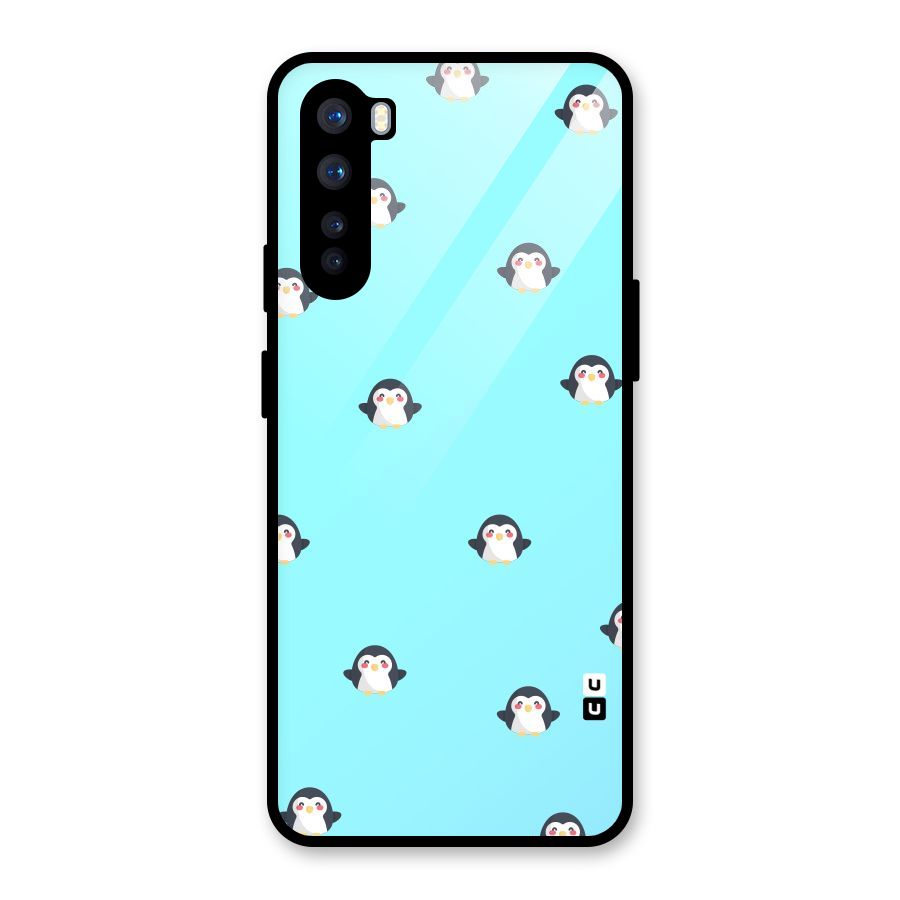Penguins Pattern Print Glass Back Case for OnePlus Nord