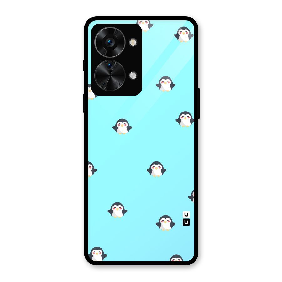 Penguins Pattern Print Glass Back Case for OnePlus Nord 2T