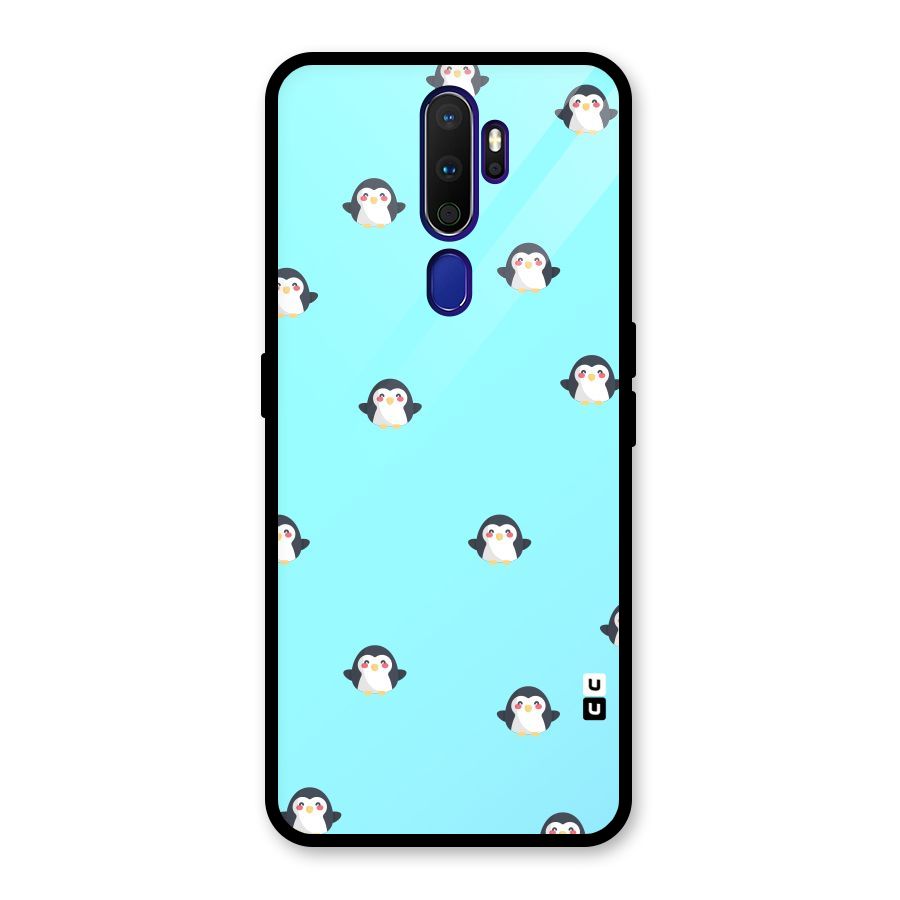 Penguins Pattern Print Glass Back Case for Oppo A9 (2020)