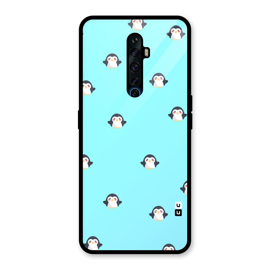 Penguins Pattern Print Glass Back Case for Oppo Reno2 F