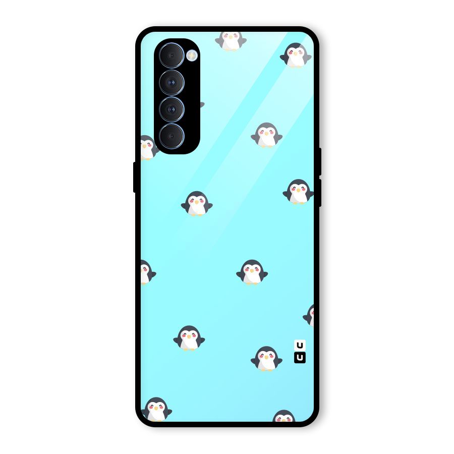 Penguins Pattern Print Glass Back Case for Oppo Reno4 Pro